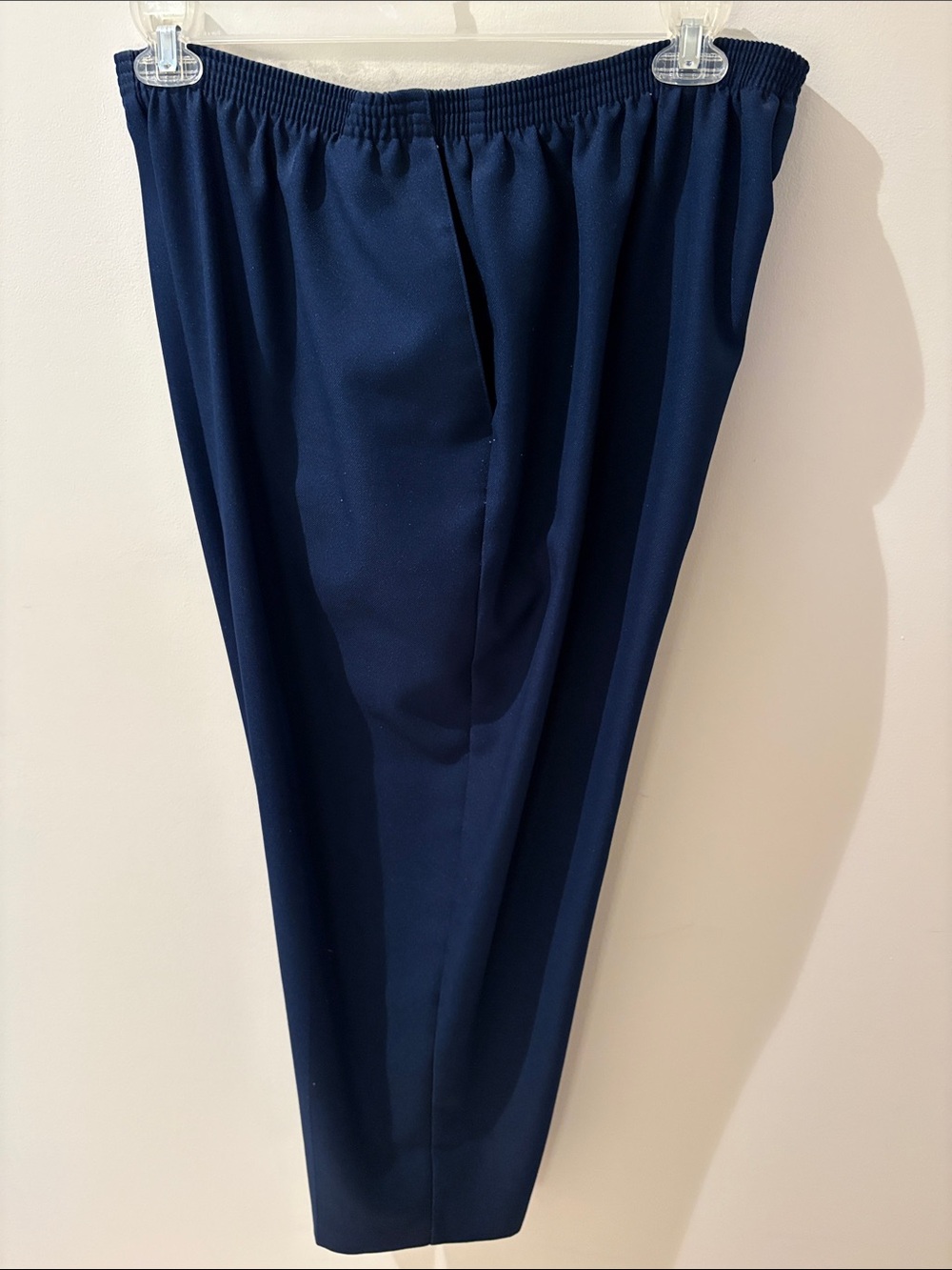 Alfred Dunner Navy Elastic-Waist Womens Trousers